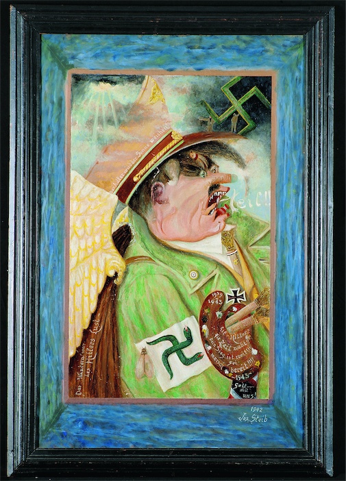 2. Joseph Steib (1898–1957) El conquistador (Le Conquérant), 1942 Óleo sobre falso cuero pegado sobre cartón 89 x 59,5 cm Colección particular, Francia © Joseph Steib Photo © Klaus Stoeber