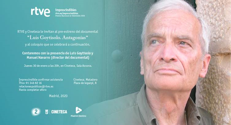 Antagonías: Estreno en TVE y Cineteca Madrid del documental sobre Luis Goytisolo