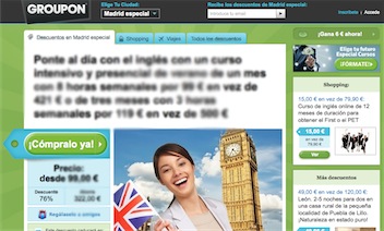 Groupon Curso Intensivo Inglés Madrid